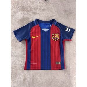 Nike FC Barcelona Soccer Jersey Kit Kids Size 20 Red Blue Home Kit La Liga